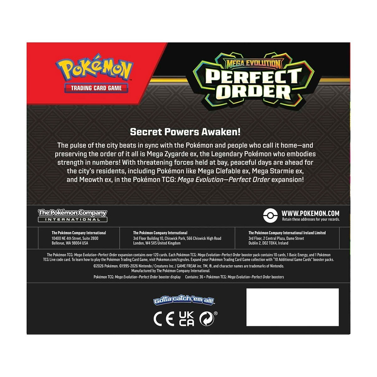 Pokémon TCG: Mega Evolution - Perfect Order Booster Display Box (36 Packs)