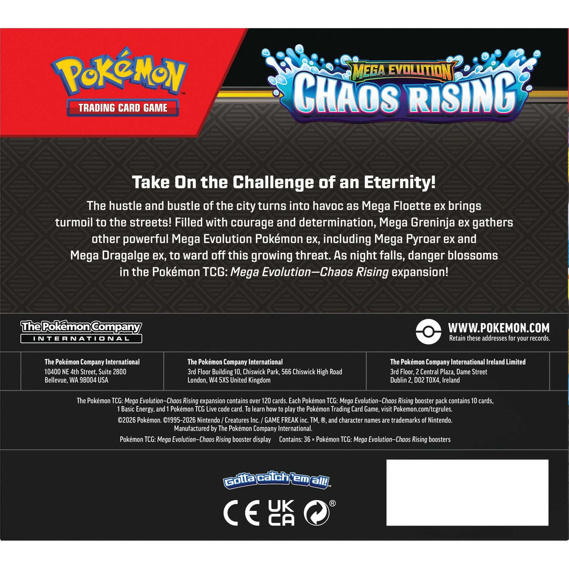 Pokémon TCG: Mega Evolution — Chaos Rising Booster Display Box (36 Packs)