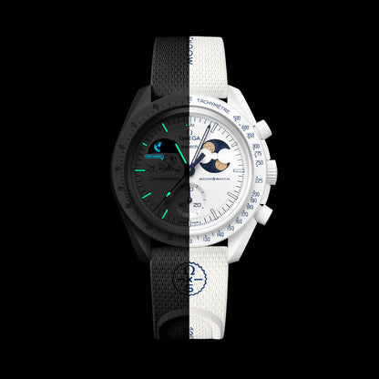Swatch x Omega Bioceramic Moonswatch Mission to Earthphase – Moonshine Gold (SO33W701L) - 'COLD MOON'