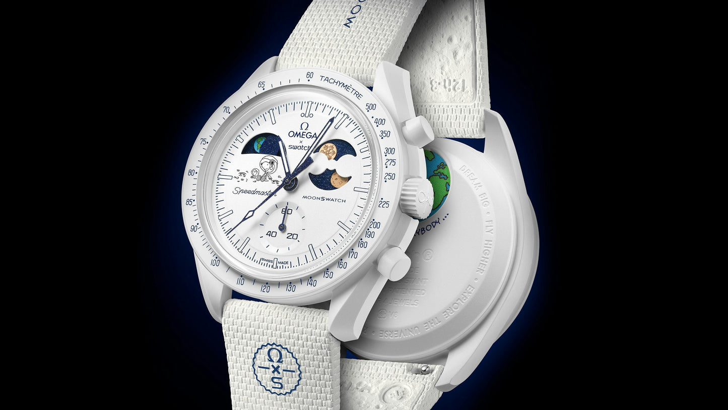 Swatch x Omega Bioceramic Moonswatch Mission to Earthphase – Moonshine Gold (SO33W701L) - 'COLD MOON'
