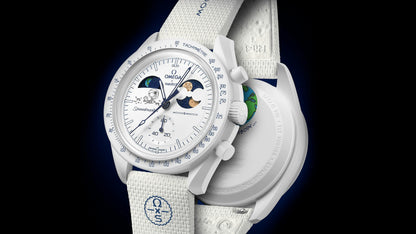 Swatch x Omega Bioceramic Moonswatch Mission to Earthphase – Moonshine Gold (SO33W701L) - 'COLD MOON'